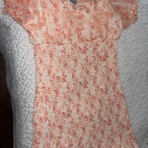 J for justify floral white and coral dress